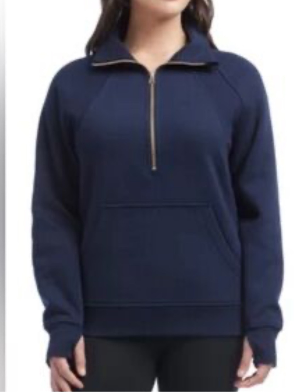 Danskin Half-Zip Funnel Neck Pullover Scuba Sweatshirt
navy